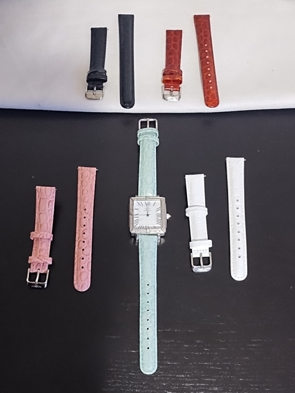 Invicta Mint Green Square Dial Watch with Interchangeable Straps